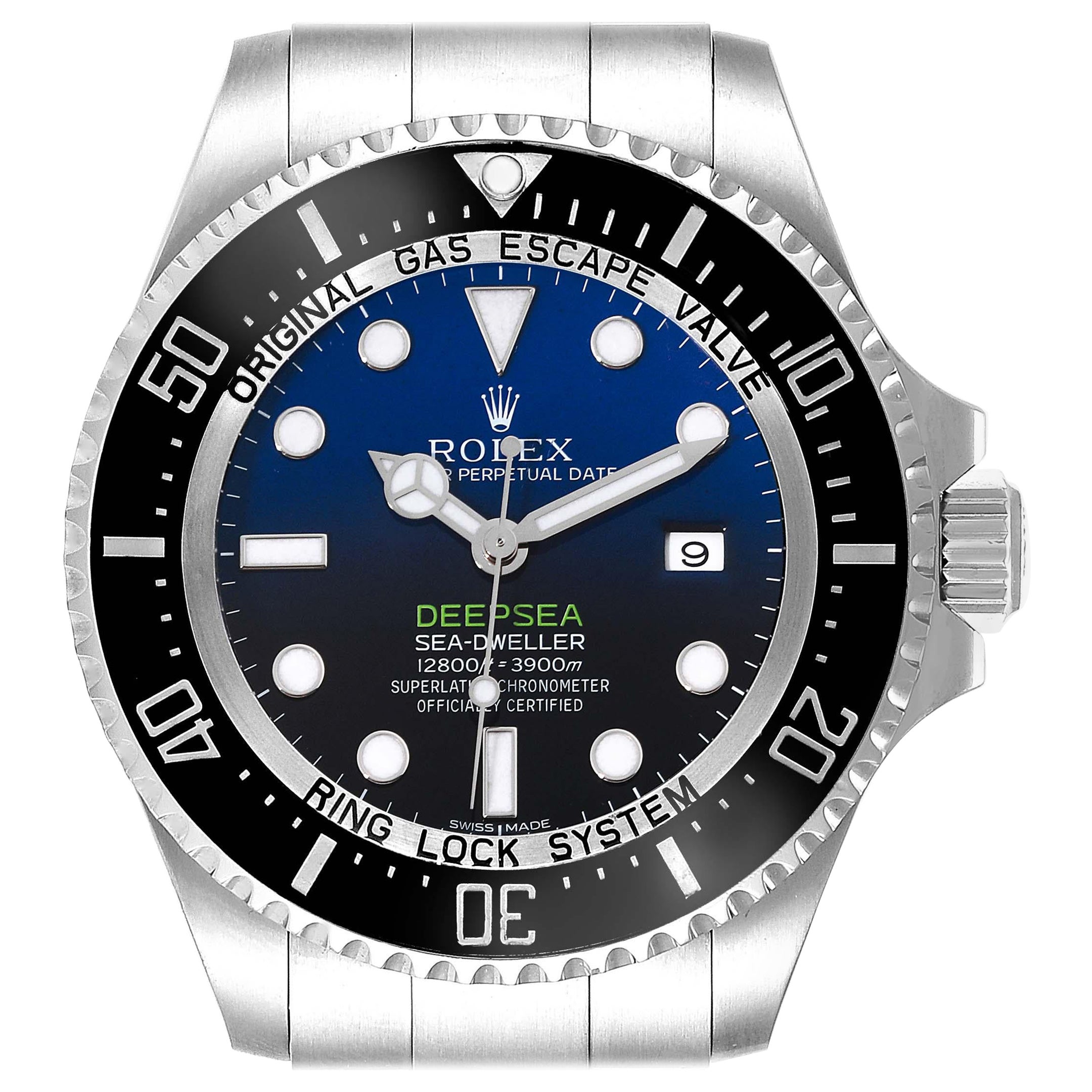 Rolex Montre Seadweller Deepsea Cameron en acier bleu-vert 116660 avec carte de visite en vente