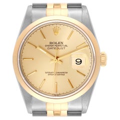 Rolex Datejust 36 Steel Yellow Gold Champagne Dial Mens Watch 16203 Box Papers