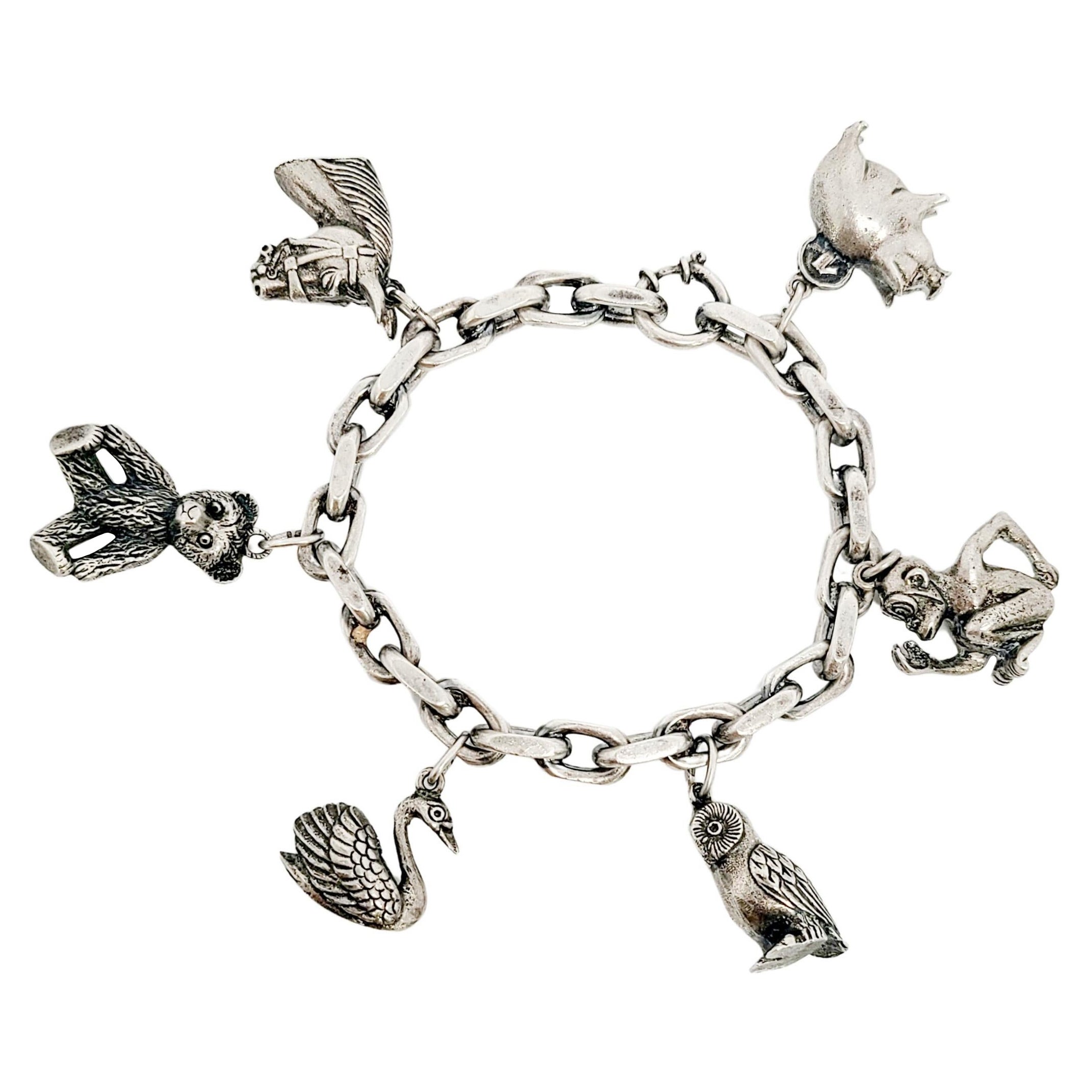 800 Silver Animal Charm Bracelet #11021