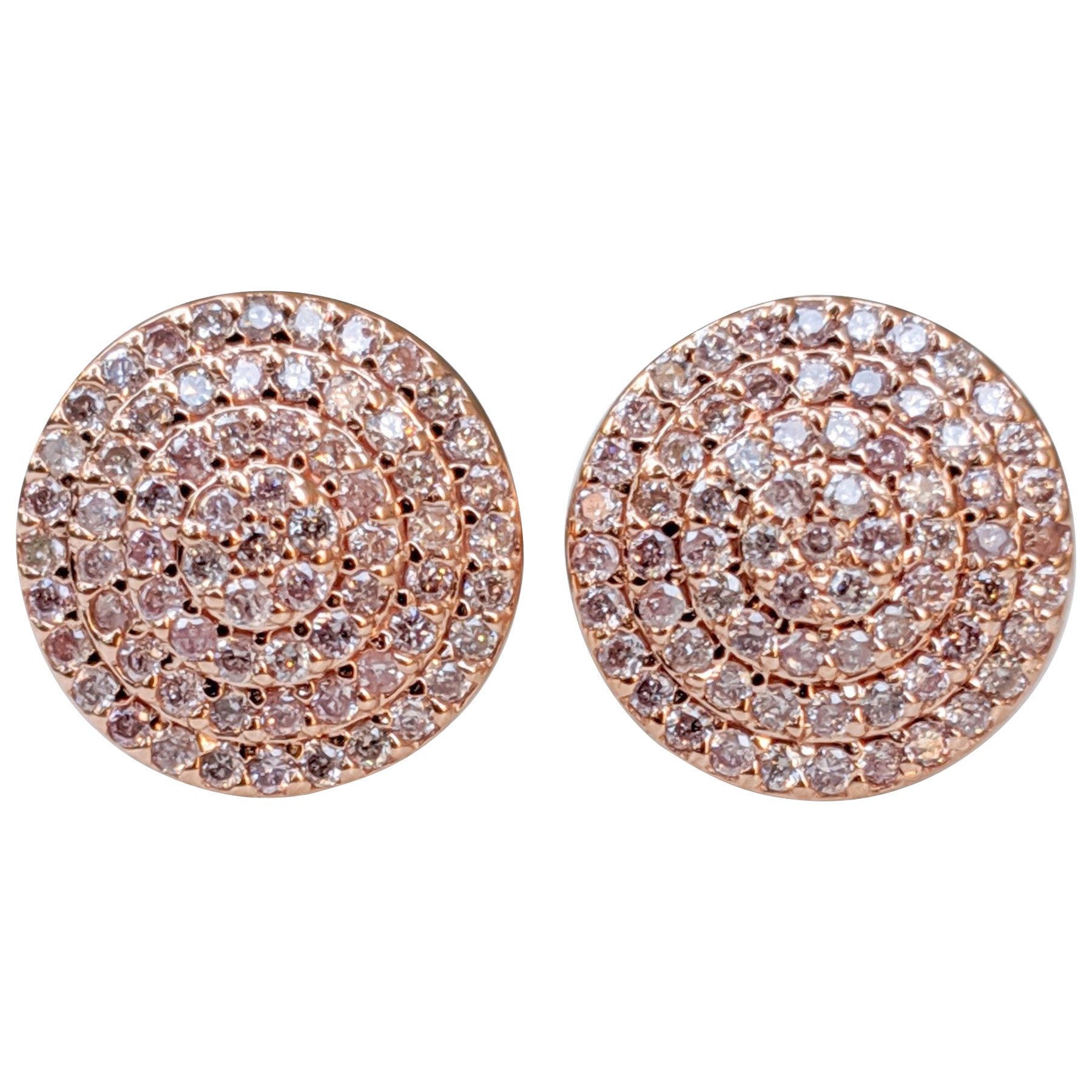 NO RESERVE! 0.30 Carat Fancy Pink Diamond - 14 kt. Pink gold - Earrings