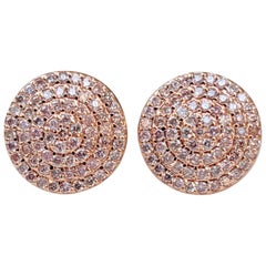 NO RESERVE! 0.30 Carat Fancy Pink Diamond - 14 kt. Pink gold - Earrings
