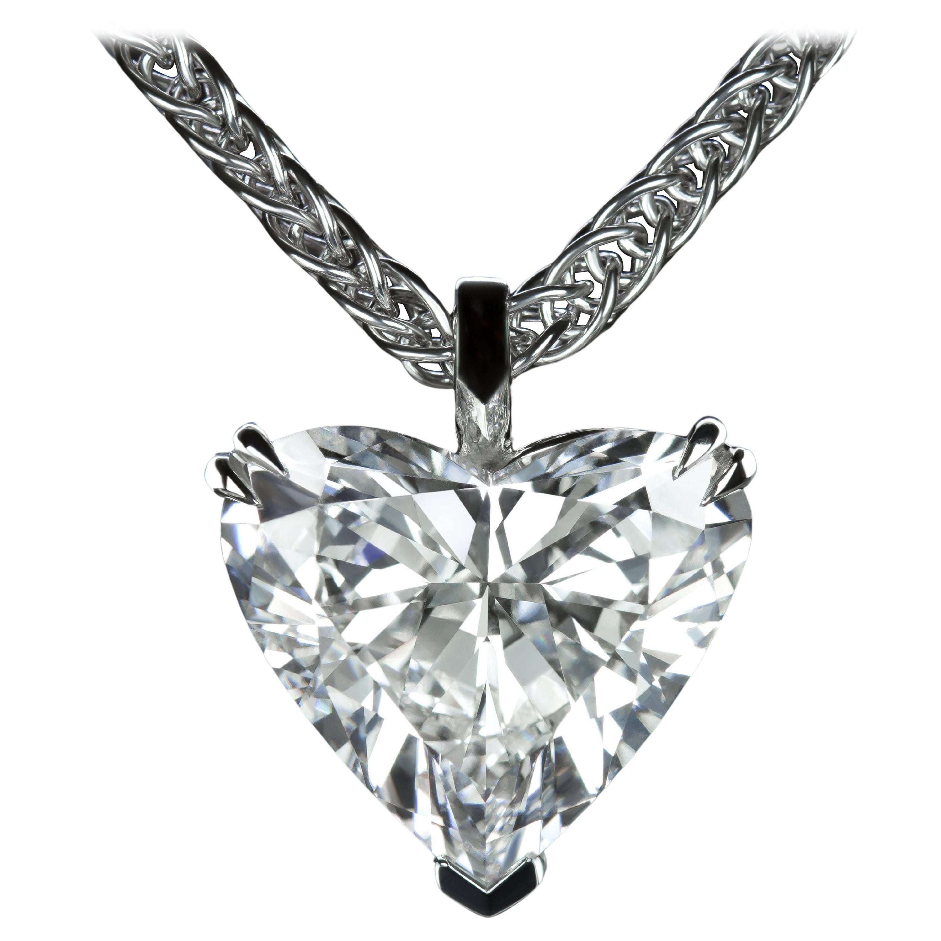 GIA Certified 5 Carat D Color vs1 Clarity Heart Shape Diamond Necklace