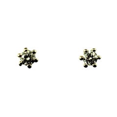 14K Yellow Gold Diamond Stud Earrings #16629