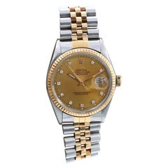 Rolex Datejust 16013 Steel/Gold, Champagne Dial w/ Small Diamonds - Luxurious