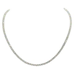 Collier tennis en or blanc 14 carats avec diamants ronds blancs