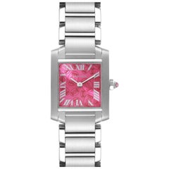 Cartier Tank Francaise Raspberry Dial Limited Edition Steel Watch W51030Q3