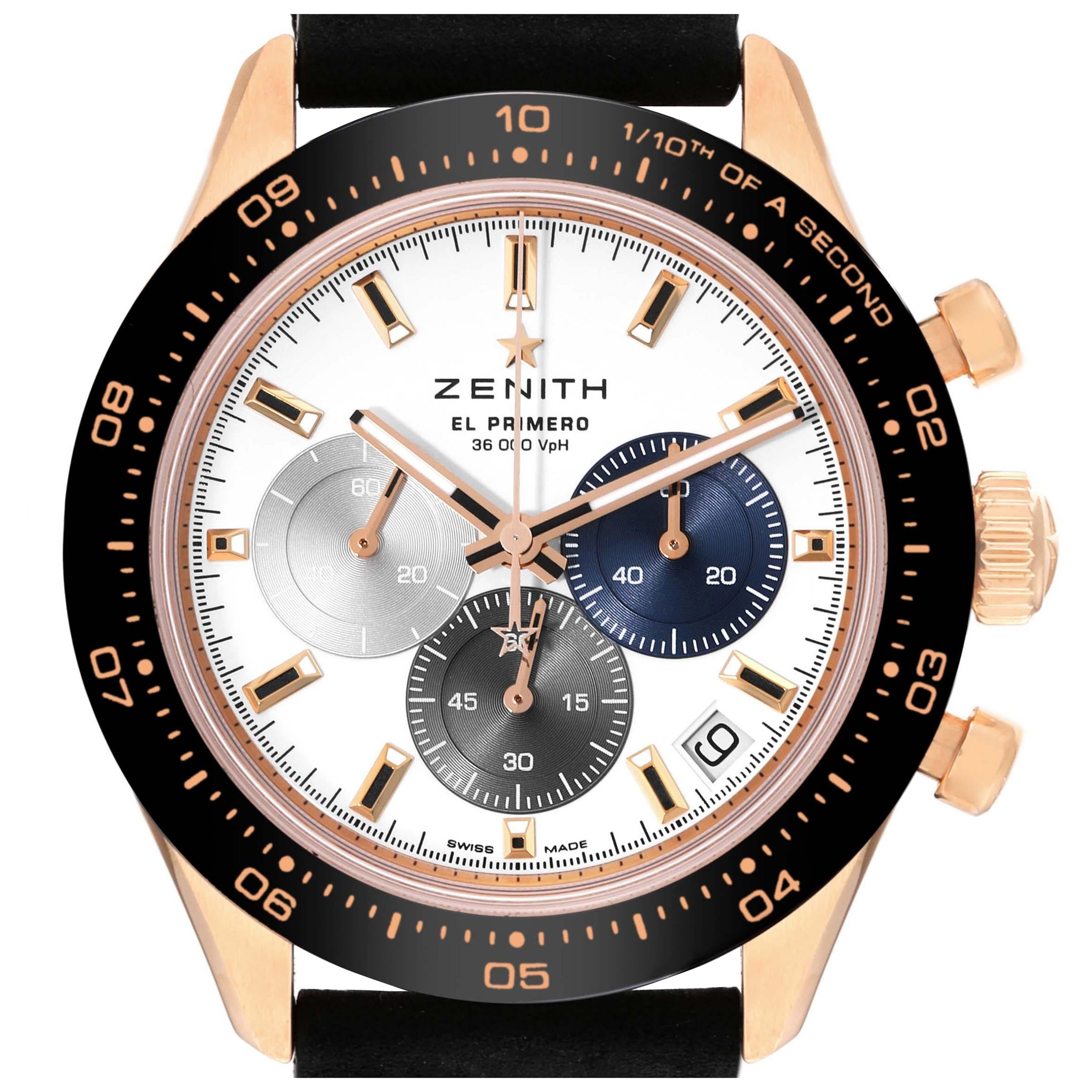 Zenith Chronomaster Sport Rose Gold Mens Watch 18.3100.3600 Box Card For Sale