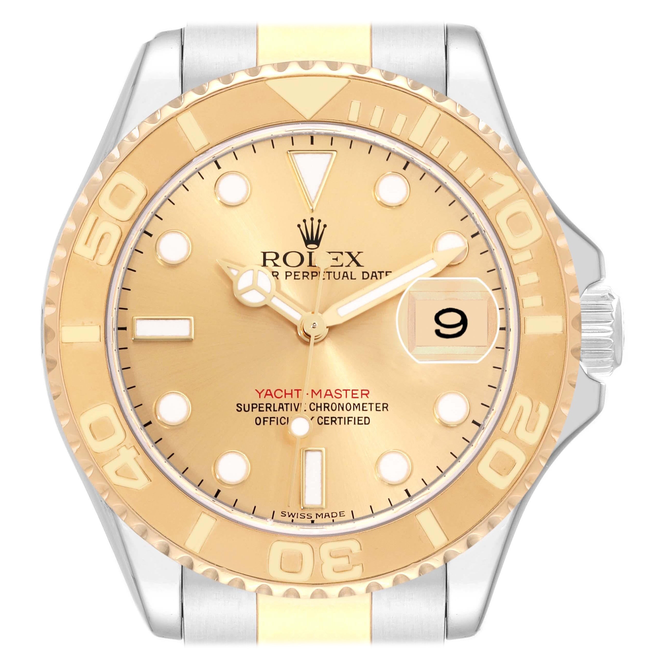 Rolex Yachtmaster Steel Yellow Gold Champagne Dial Mens Watch 16623 For Sale