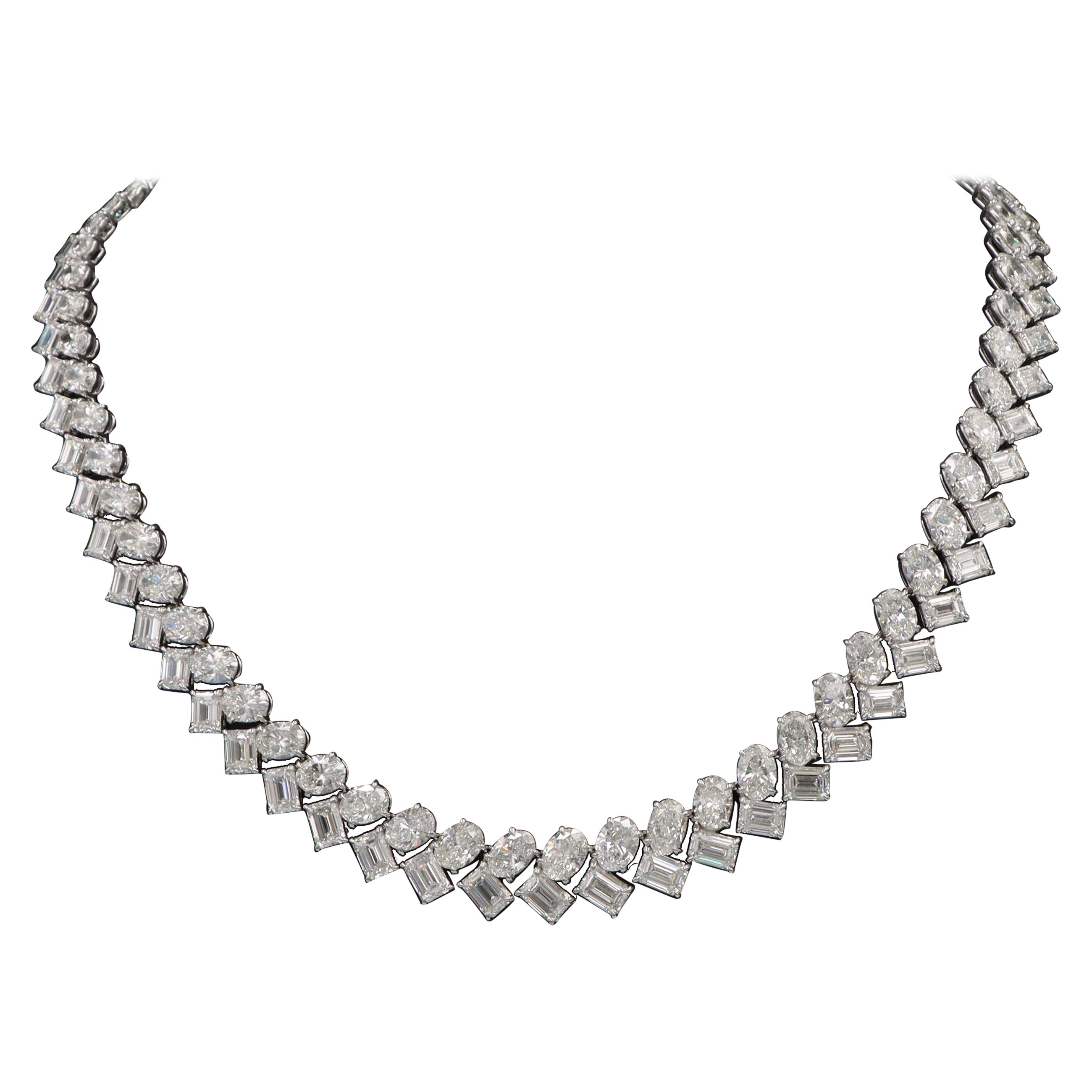 Emilio Jewelry Gia Certified 67.00 Carat Diamond Necklace  For Sale