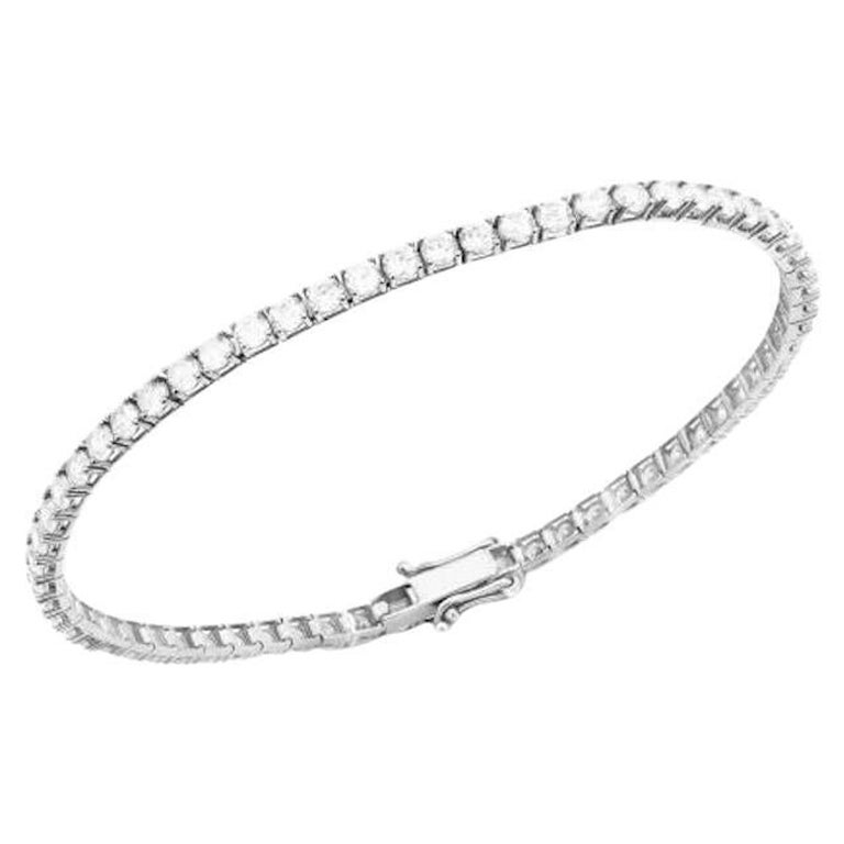 Timeless White Gold Tennis 2.93 Karat Bracelet Diamond Black for Her For Sale