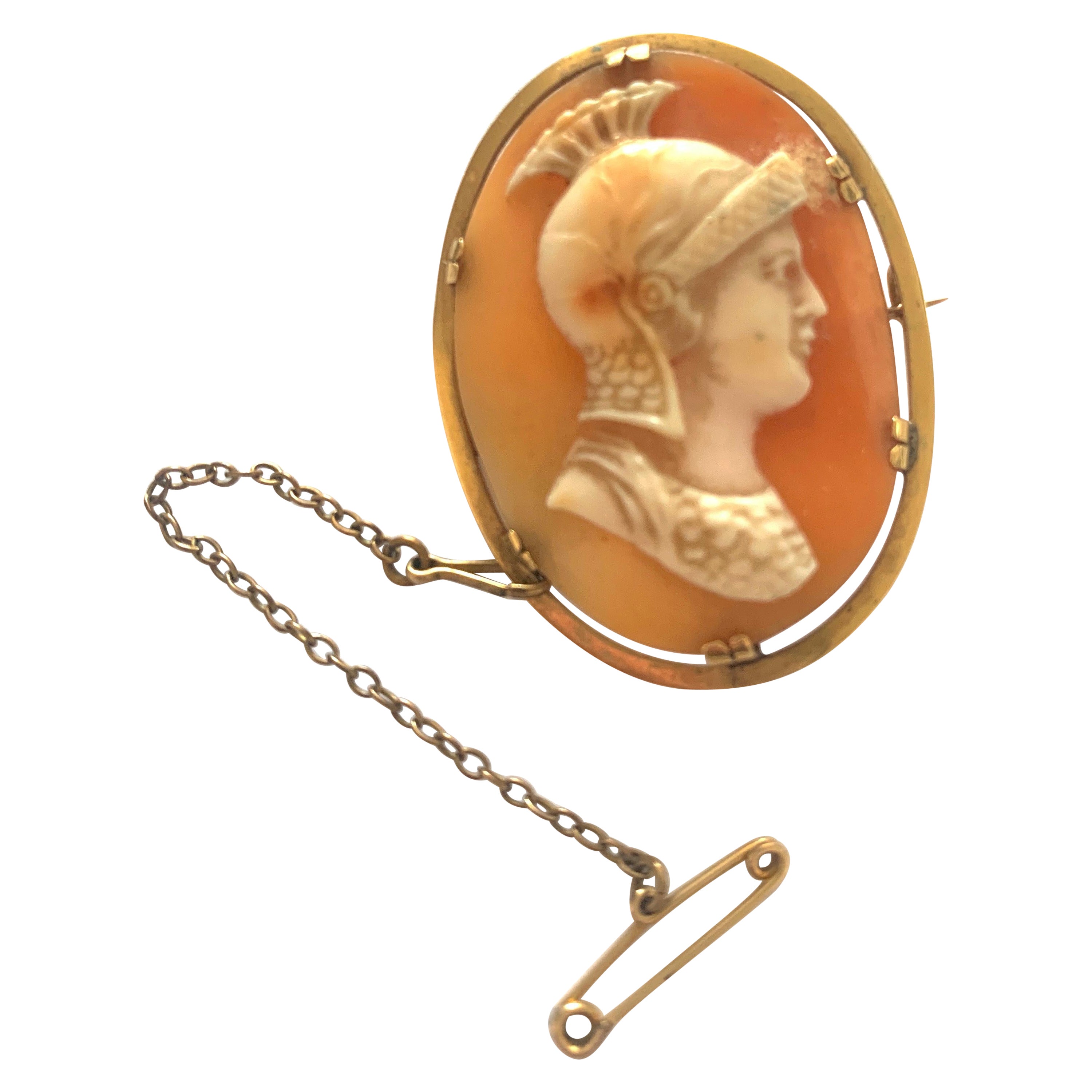 Antique 18ct Gold Centurion Cameo Brooch For Sale