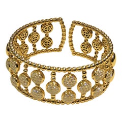 NWT $25, 000 Important 18KT Gorgeous Glittering Diamond Cuff Bangle Bracelet