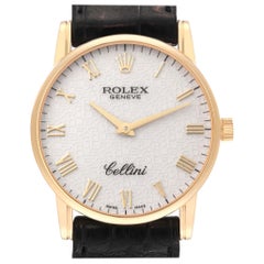 Rolex Cellini Klassische Gelbgold-Herrenuhr mit Jahrestag-Zifferblatt 5116
