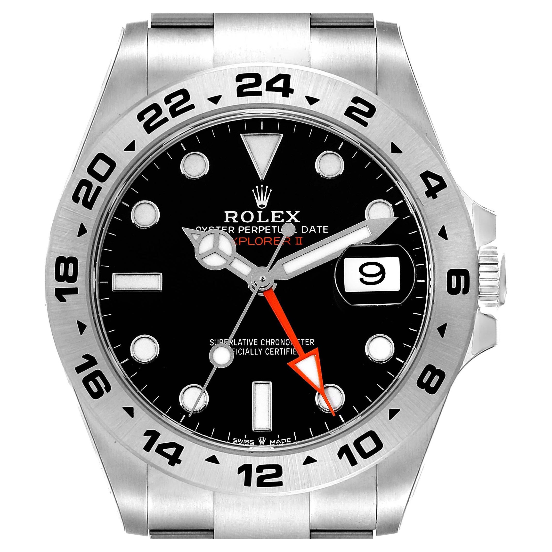 Rolex Explorer II 42mm Black Dial Steel Mens Watch 226570 Unworn en vente