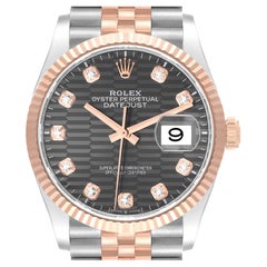 Rolex Datejust Diamond Fluted Dial Steel Rose Gold Mens Watch 126231 Unworn