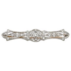 Vintage 1930'S Platinum Art Deco Diamond Pin