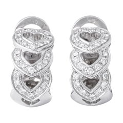 French Heart design Diamond White Gold 18K Earrings
