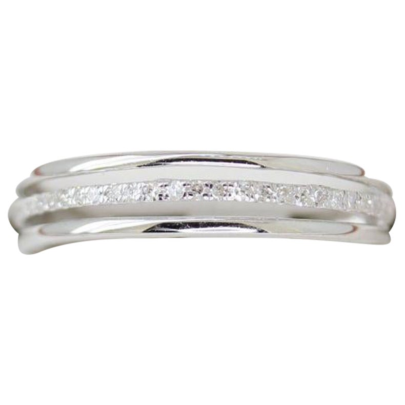 White Gold Diamond Band Cutout Ring For Sale