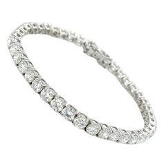 Bracelet de tennis en or 18k certifié HRD Exquisite 14 Carat F-G/VVS Diamond