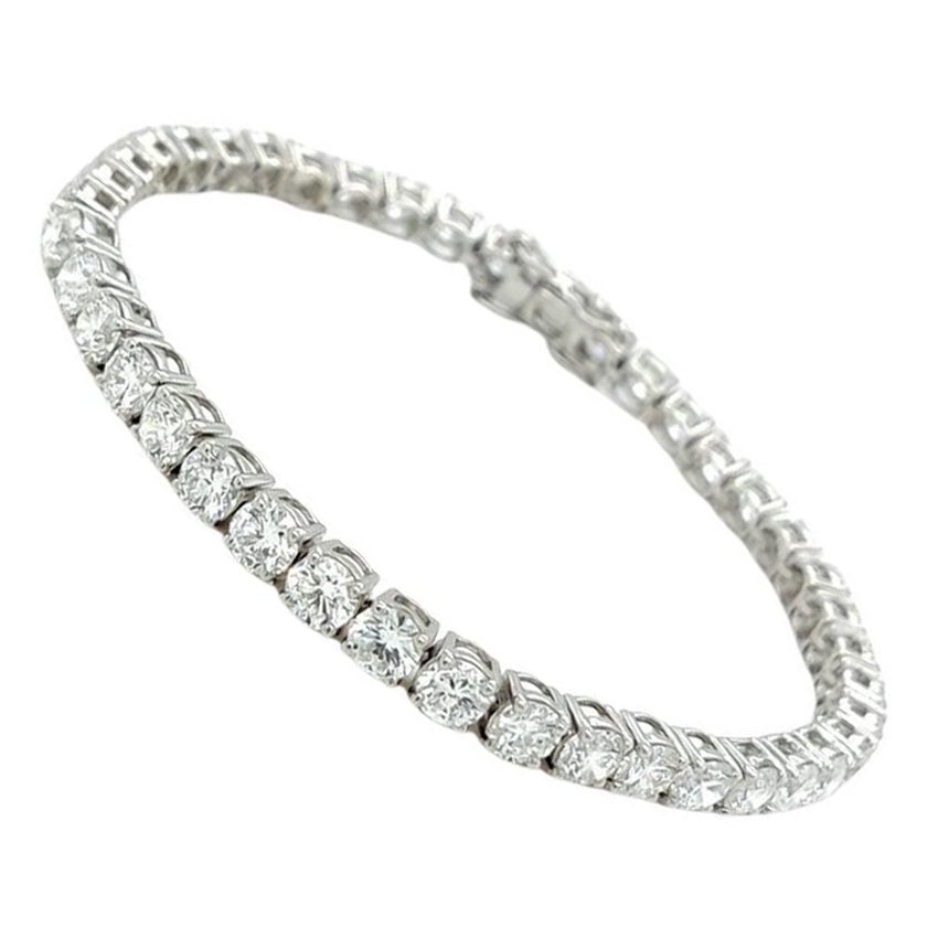Bracelet tennis exquis en or 18 carats avec diamants F-G/VVS certifiés HRD de 11,70 carats