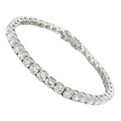 HRD Certified Exquisite 11.70 Carat F-G/VVS Diamond Tennis Bracelet 18k Gold