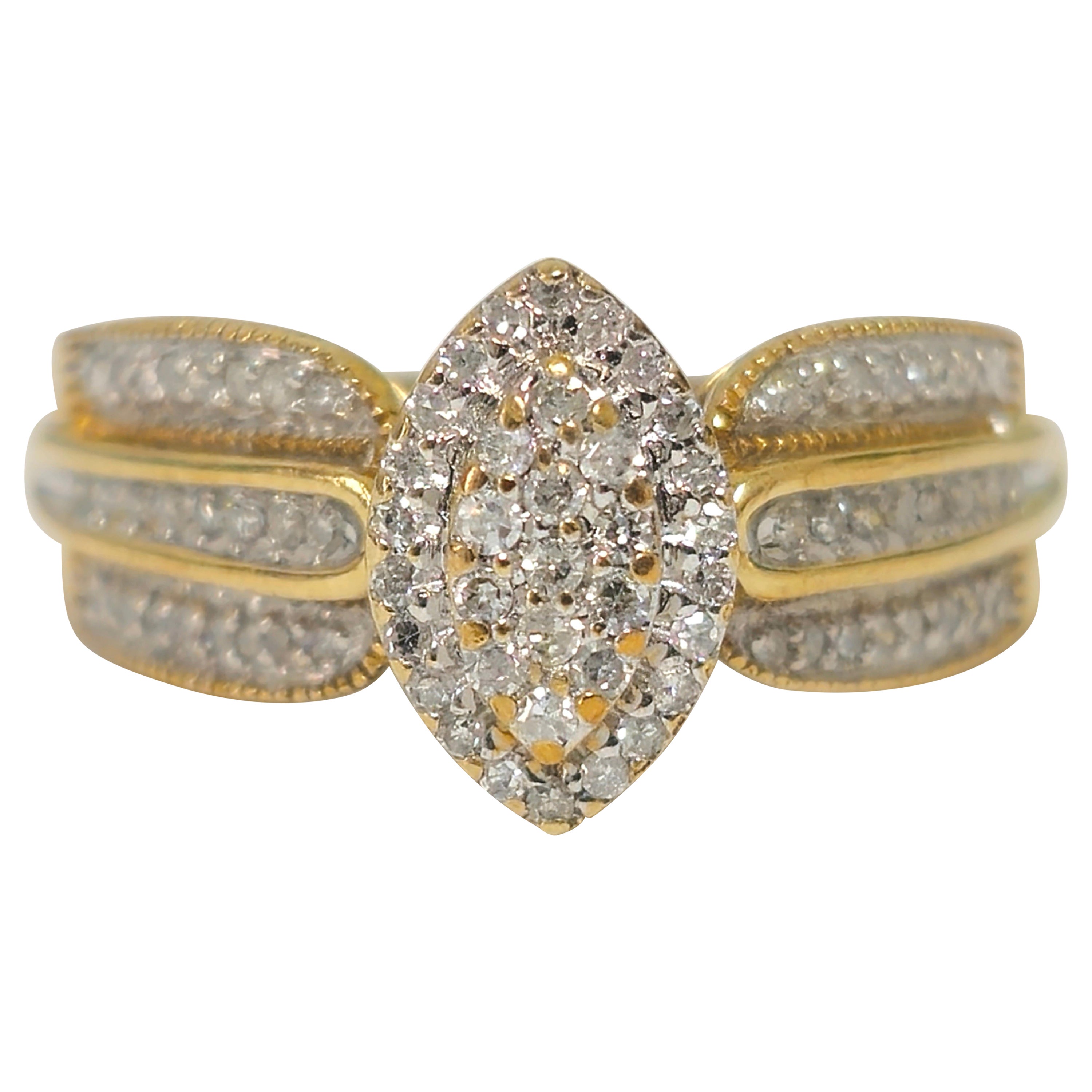 Bague de fiançailles pour femmes de 1,20 carat de diamant, de style moyen siècle en vente