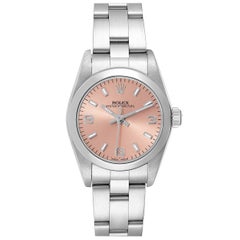 Rolex Oyster Perpetual Salmon Dial Steel Ladies Watch 76080