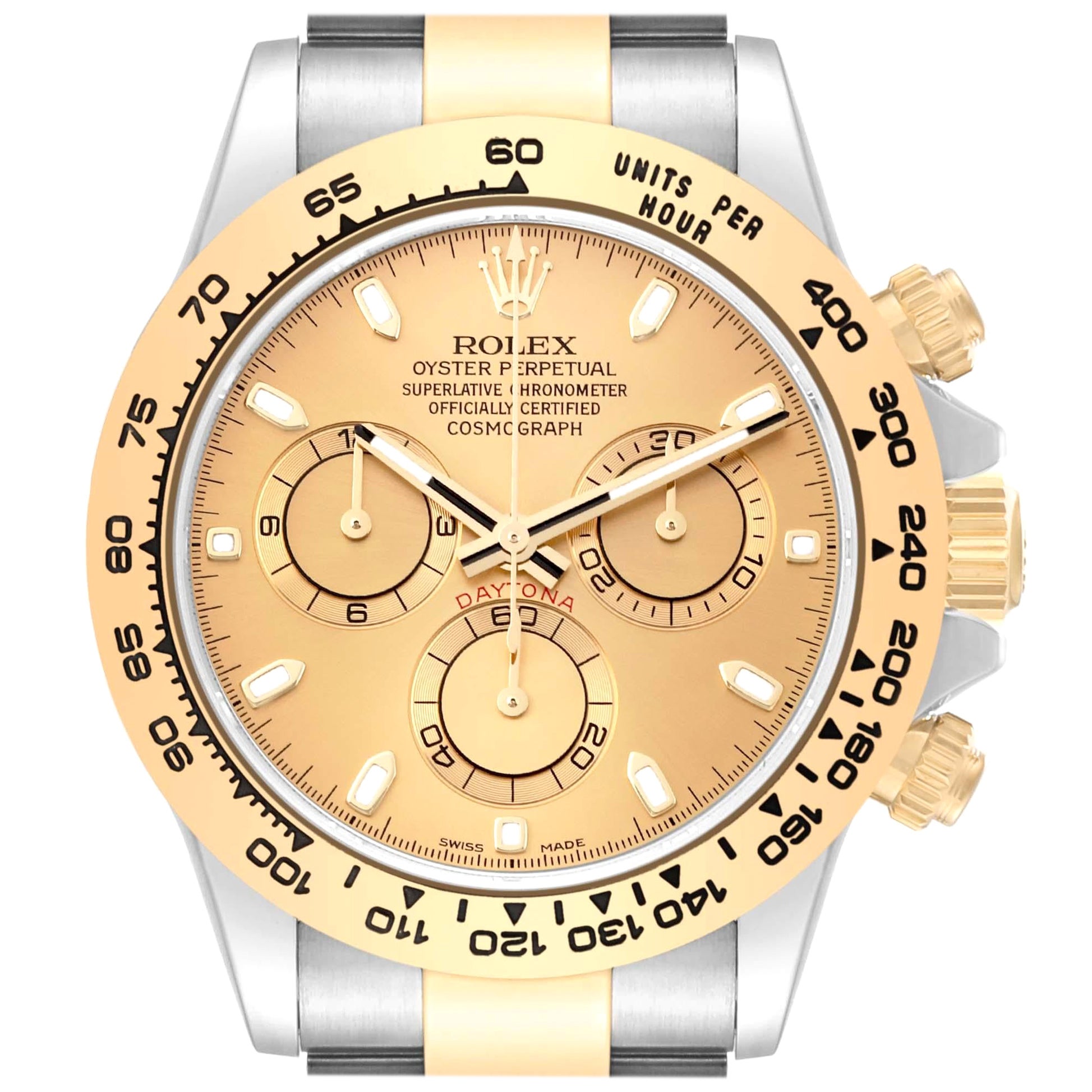Rolex Cosmograph Daytona Champagne Dial Steel Yellow Gold Mens Watch 116503 For Sale