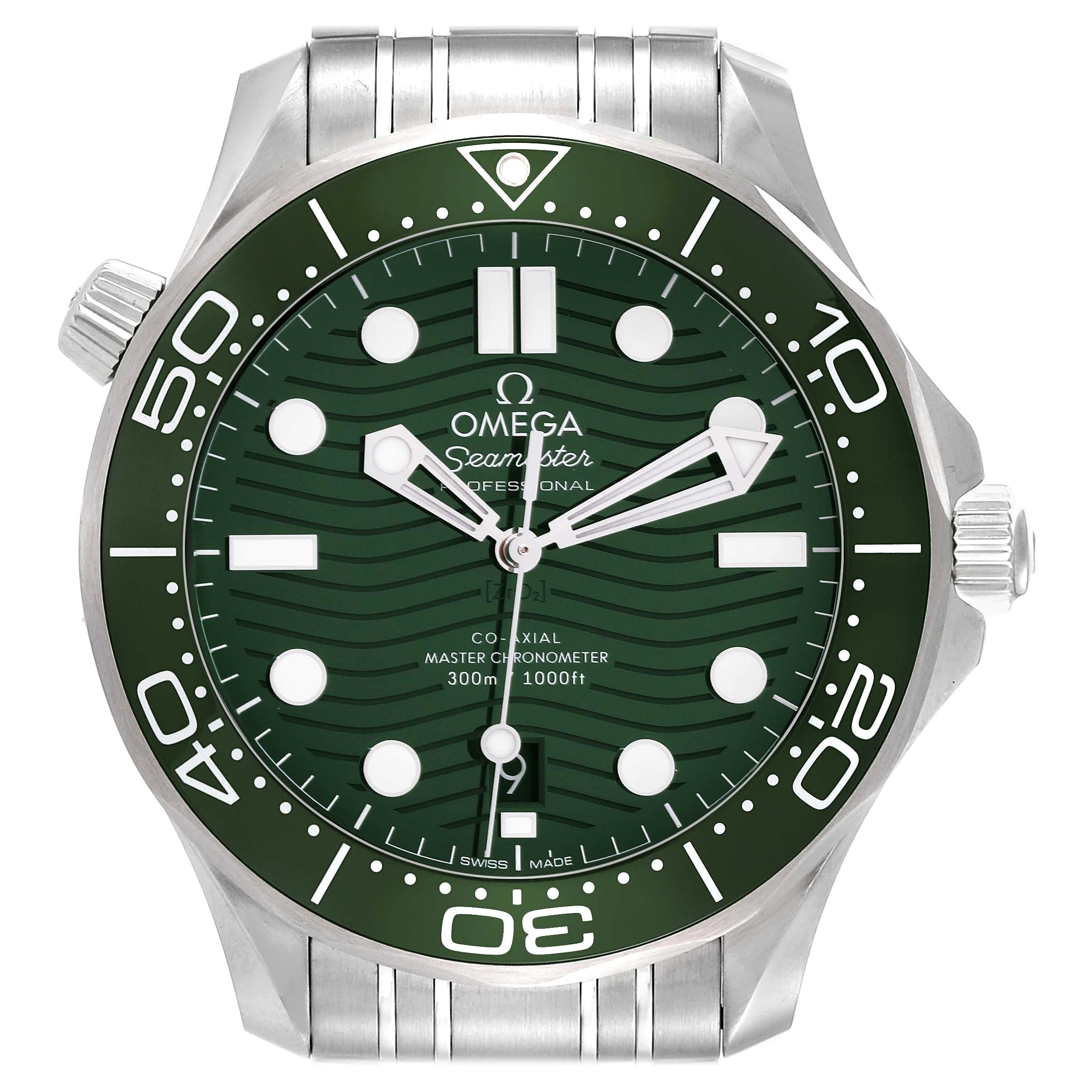 Omega Seamaster Diver Green Dial Steel Mens Watch 210.30.42.20.10.001 Unworn For Sale