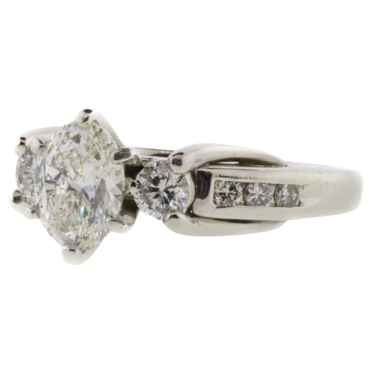 Oval Brilliant Cut Natural Diamond Platinum Ring