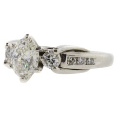 Oval Brilliant Cut Natural Diamond Platinum Ring