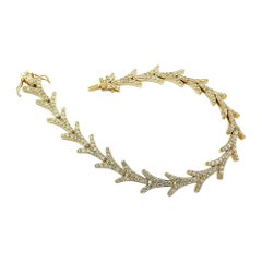 Exquisite diamond bracelet, 3.62 carats white diamonds 18Kt Yellow Gold "Wreath"