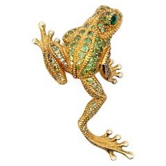 Demantoid Garnet "Frog" Brooch