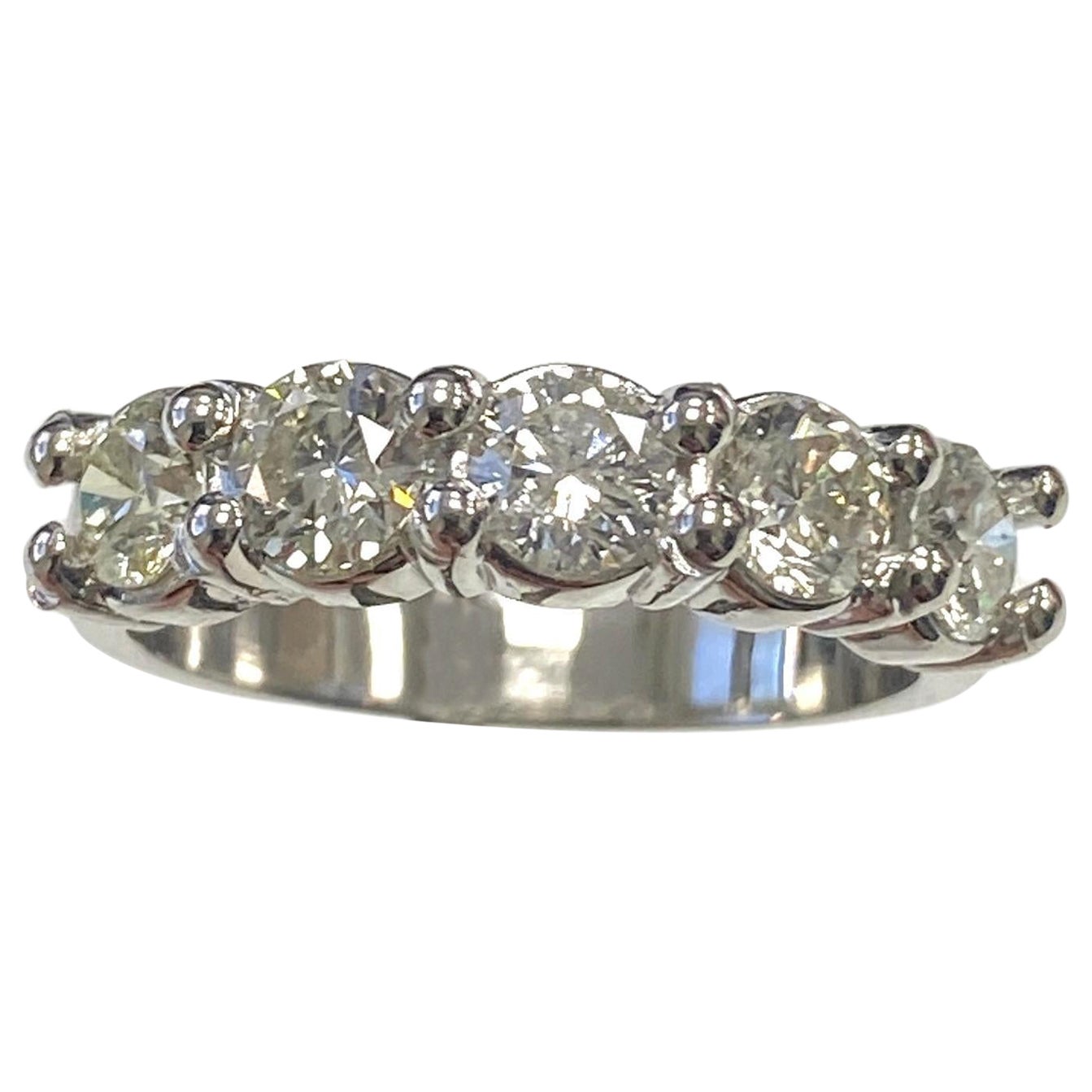 1,30 Karat  Mini-Ring aus Weißgold mit natürlichem Diamant 14K 