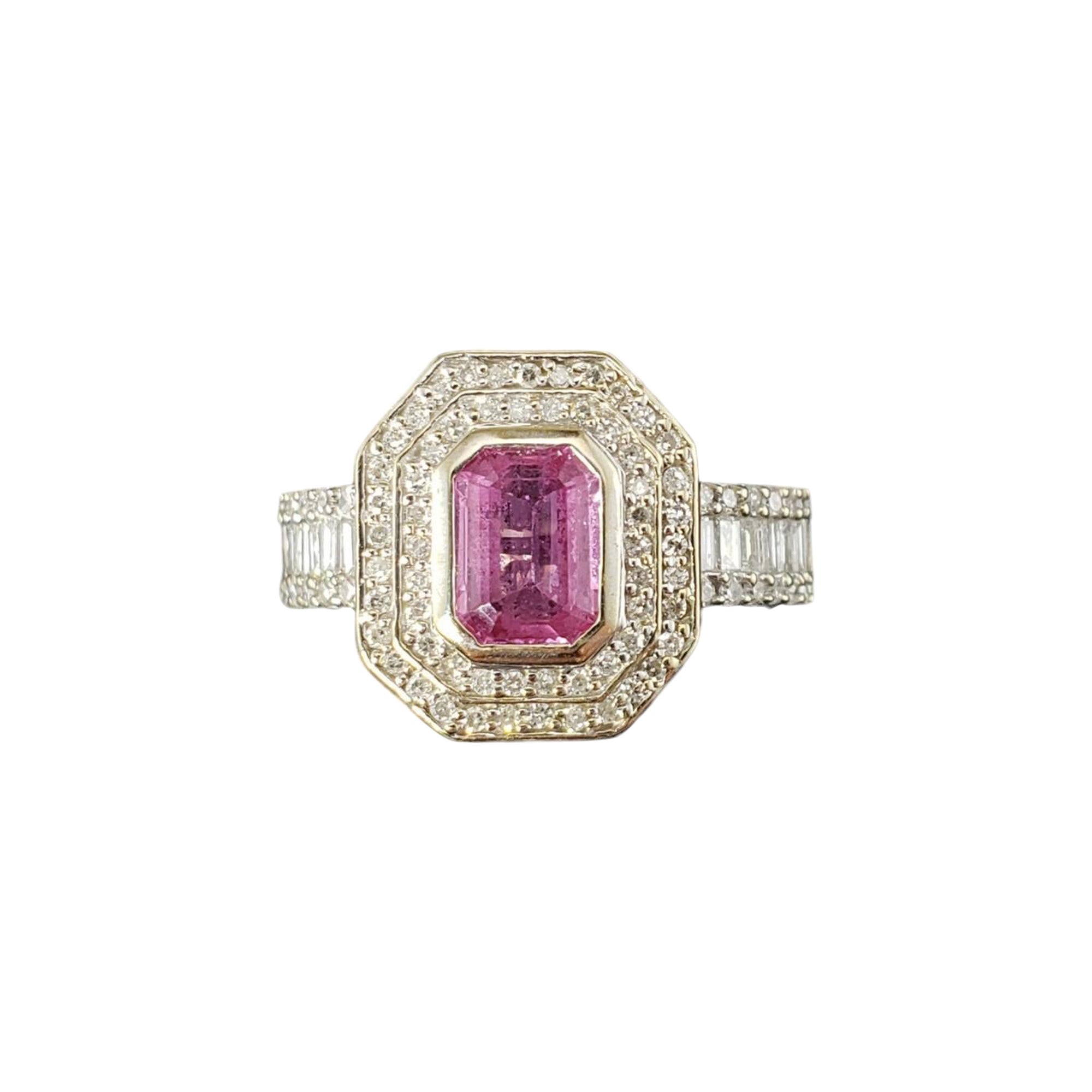 Effy 14K Gold Pink Sapphire & Diamond Ring Size 7 #16673 For Sale