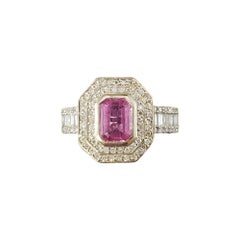 Effy 14K Gold Pink Sapphire & Diamond Ring Size 7 #16673