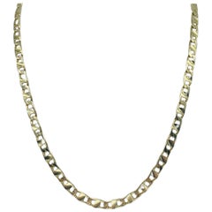 Vintage Designer Men’s 5mm Fancy Mariner Link Chain Necklace 14k Gold