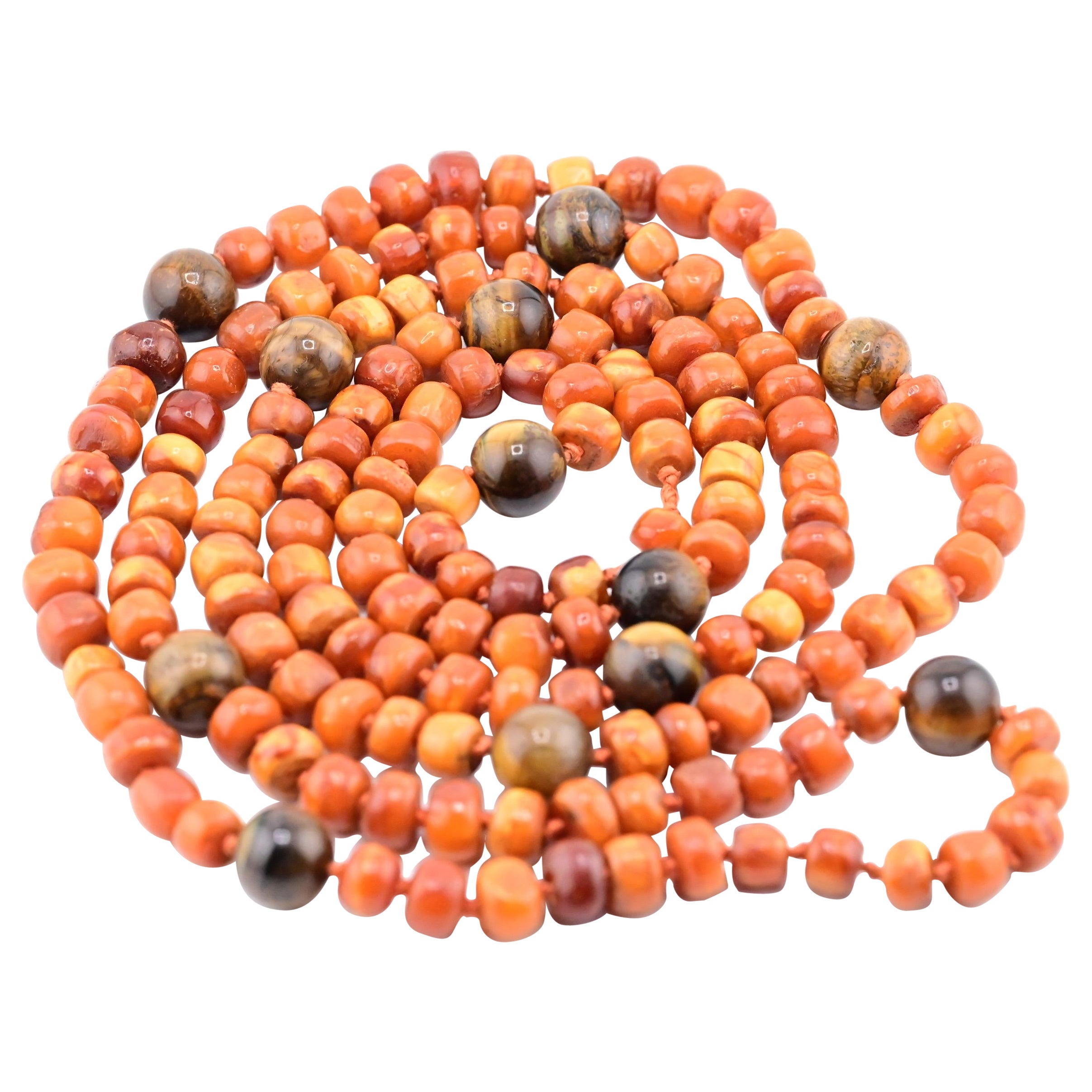 Rare 76.1 Grams Of Fine Butterscotch Amber Necklace Or Prayer Beads