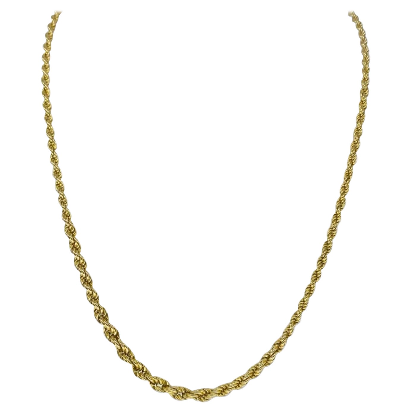 Vintage 5 mm abgestufte Seil-Twist-Halskette 18k Gold im Angebot