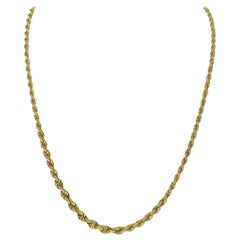 Vintage 5 mm abgestufte Seil-Twist-Halskette 18k Gold