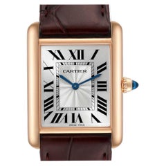 Cartier Tank Louis Rose Gold Mechanical Mens Watch WGTA0011 Card