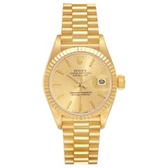 Rolex Datejust President Yellow Gold Ladies Watch 69178 Box Papers