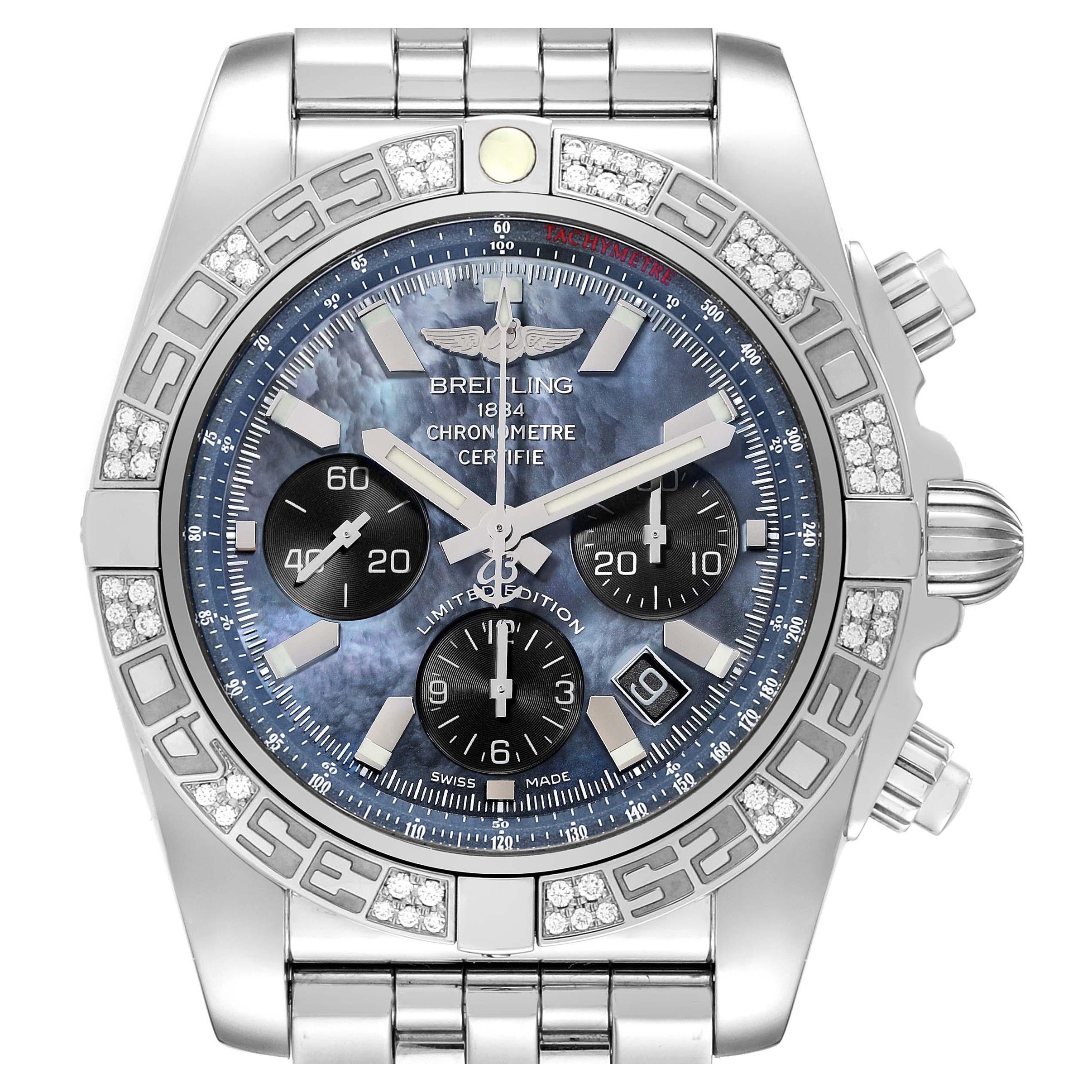 Breitling Chronomat 01 Mother Of Pearl Dial Steel Diamond Limited Edition Watch