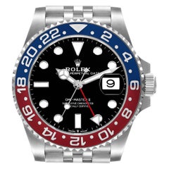 Rolex GMT Master II Azul Rojo Pepsi Bisel Acero Reloj Hombre 126710 Caja Tarjeta