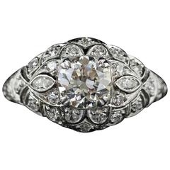 1920s Diamond  Platinum Engagement Ring