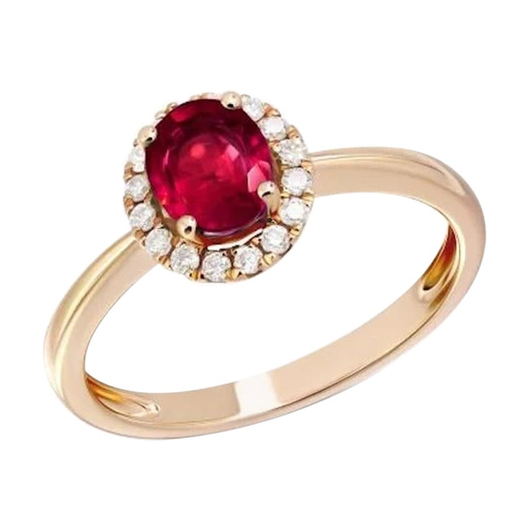Every Day Modern Diamond Ruby Yellow 14k Gold Ring for Her For Sale