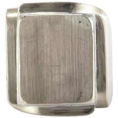 Art Deco Silver and Rose Gold Signet Man Ring