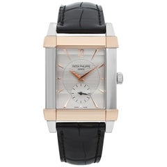 Patek Philippe Gondolo Platinum 18k Rose Gold Quadrante Silver Orologio a carica manuale 5111PR