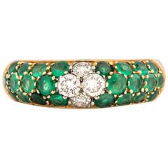 1980s Columbian Emerald And Diamond Ring