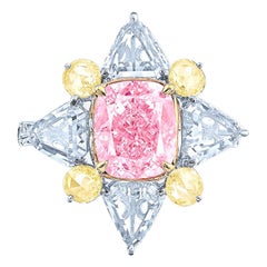 Emilio Jewelry Gia Certified 3.00 Carat Baby Pink Diamond Ring 